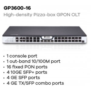 GP3600-16 GPON OLT от BDCOM с 16x портами GPON и 4xSFP и 4xSFP+