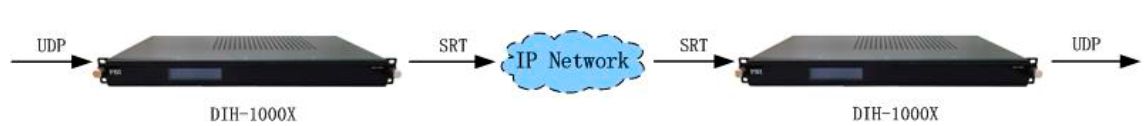 Схема DIH-1000X UDP, SRT, RTP, HTTP, HTTP HLS, RTSP и RTMP конвертер