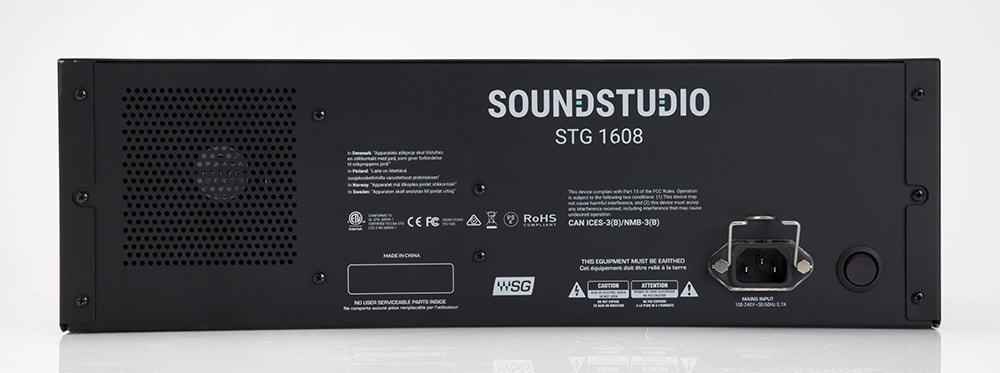 Задняя панель аналого-цифрового преобразователя SoundStudio STG-1608