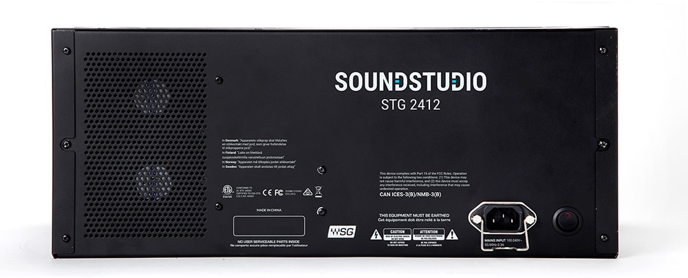 Задняя панель аналого-цифрового преобразователя SoundStudio STG-2412